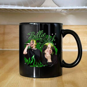 Billie Eilish Mug Coffee Green and Black