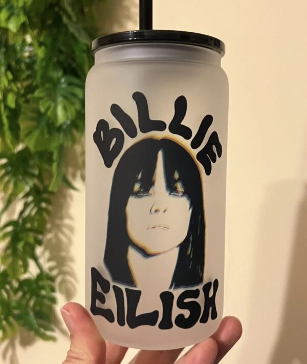 Billie Eilish glass cup