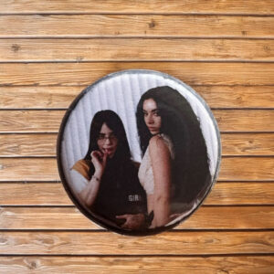 Charli xcx Billie Eilish Guess Pin Button