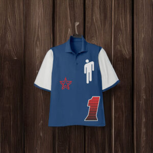 Billie Eilish Blohsh Racer 1 Blue Polo Shirt